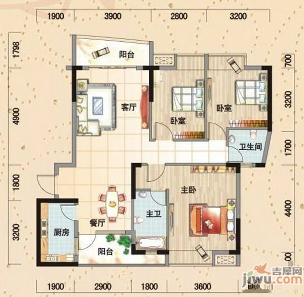 碧园南城故事2室2厅0卫户型图