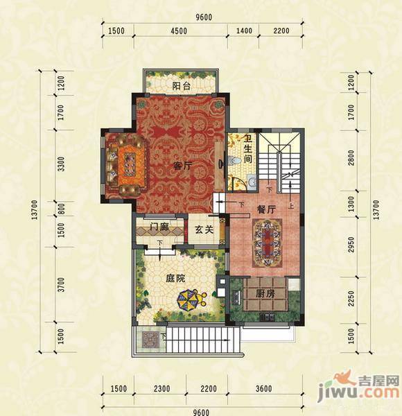 4万月供:约7850元 首付:嘉和城高迪山v5户型第三层 首付:60.