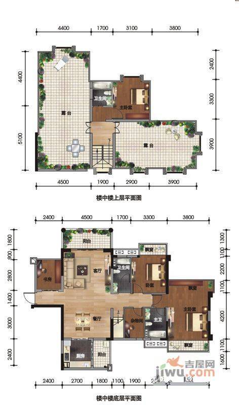 盛天果岭5室2厅3卫154.1㎡户型图