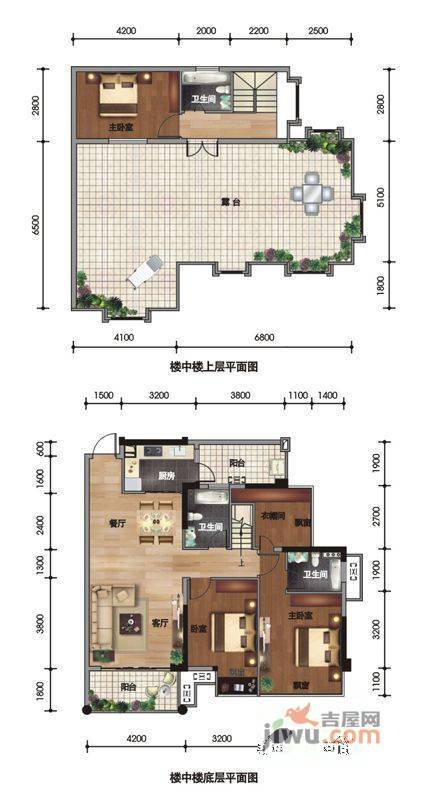 盛天果岭4室2厅3卫139.9㎡户型图