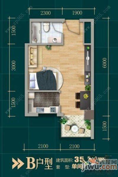 江川圣境1室0厅1卫户型图