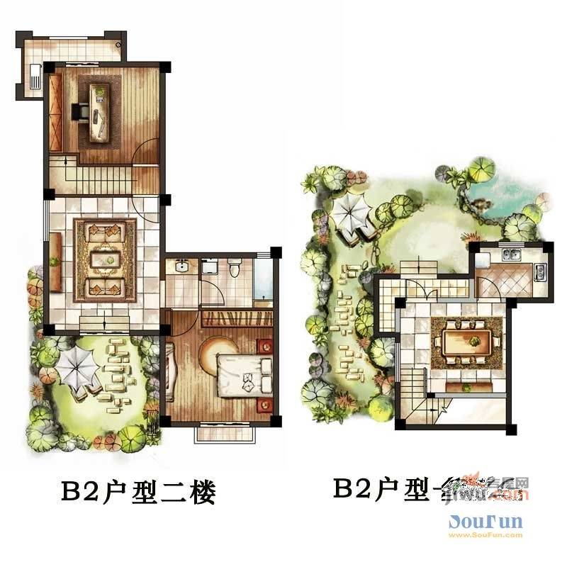 太湖香树湾花园2室2厅1卫91.2㎡户型图