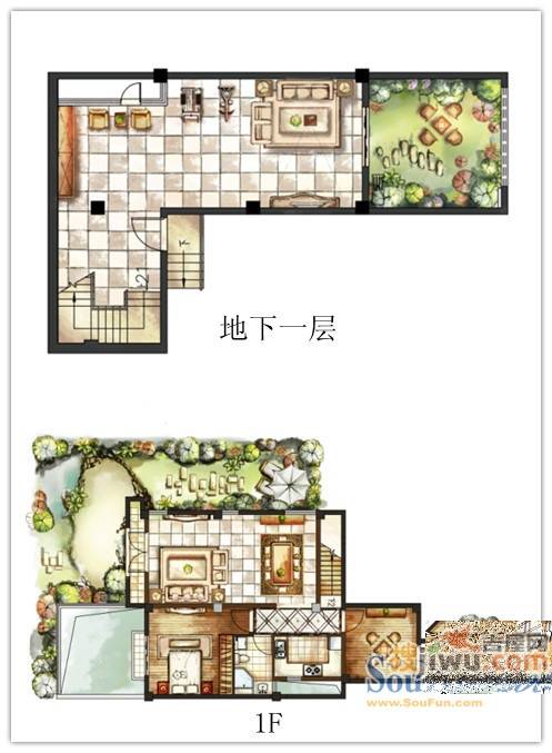 太湖香树湾花园2室3厅1卫90㎡户型图