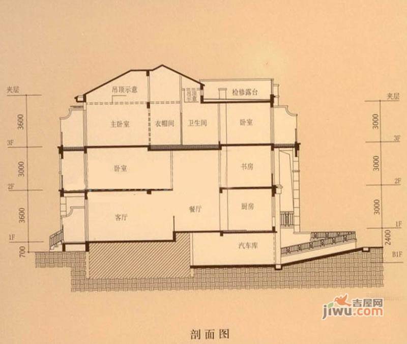 御翠园别墅4室2厅2卫225㎡户型图