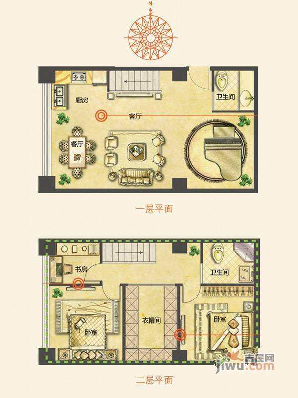 天宇购物广场4室3厅2卫85㎡户型图