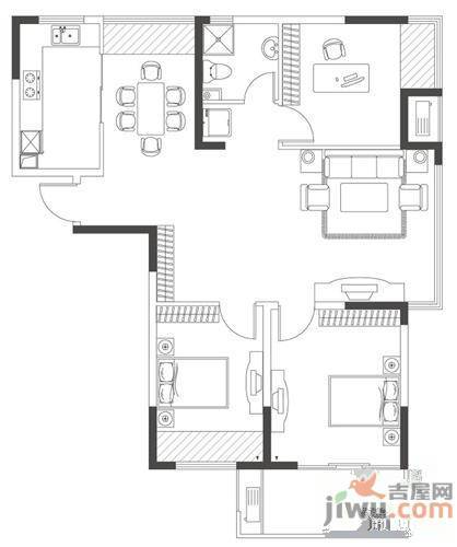 莱茵郡3室2厅1卫124㎡户型图