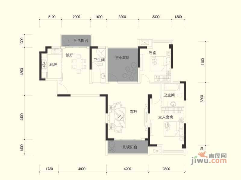 莱蒙时代6室2厅3卫235㎡户型图