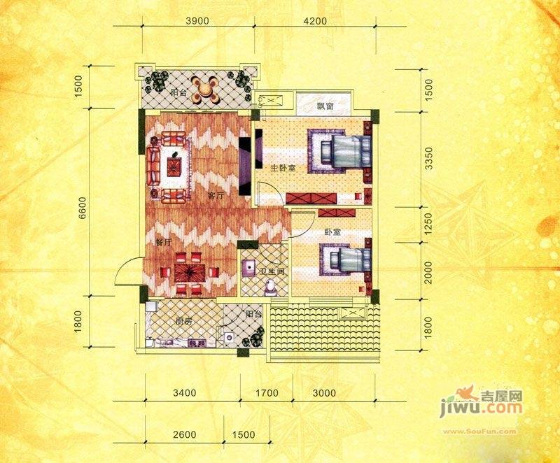 协和家园·集美郡2室2厅1卫73.5㎡户型图