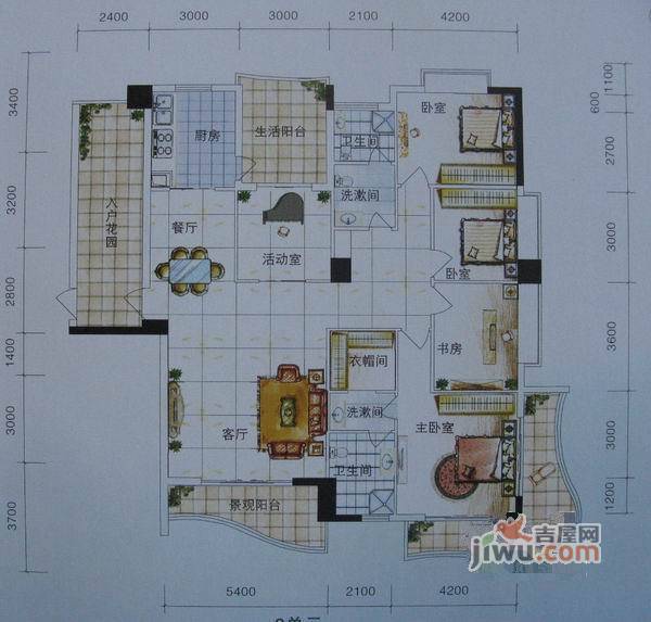 上东·龙城世家5室2厅4卫户型图