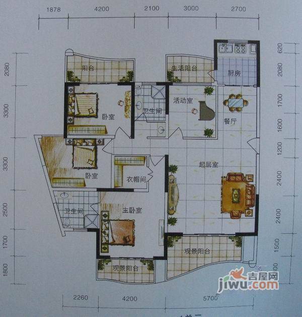 上东·龙城世家5室2厅4卫户型图