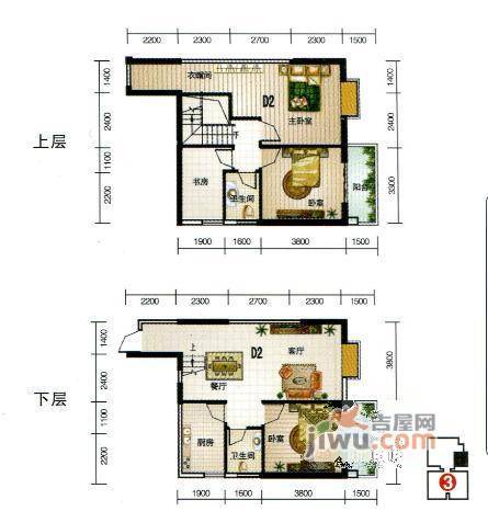 宝莲大厦4室2厅2卫139㎡户型图