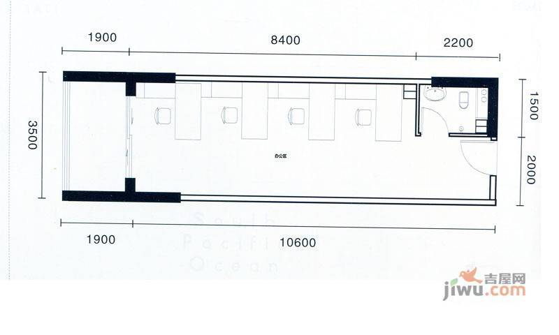 彩虹城普通住宅59.4㎡户型图