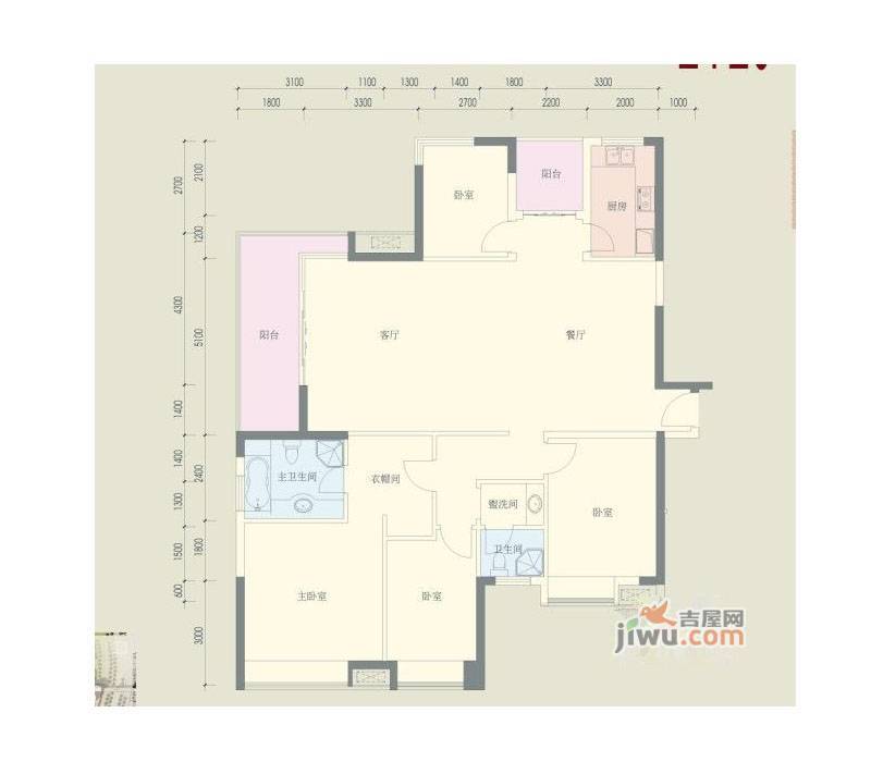 东郡尚苑4室5厅5卫184.6㎡户型图