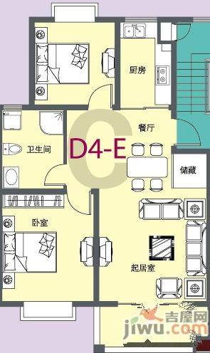 城市名人花园2室2厅1卫85.2㎡户型图