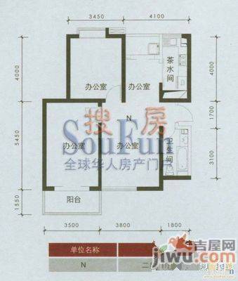 中南·世纪城2室2厅2卫42㎡户型图