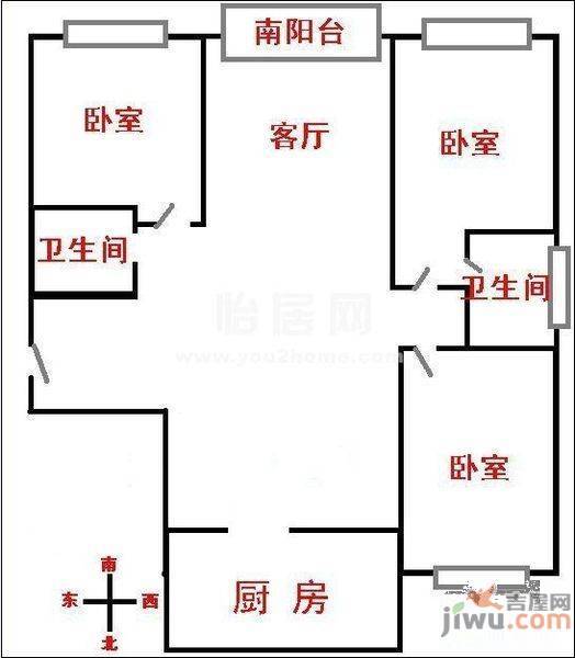中南·世纪城2室2厅2卫42㎡户型图
