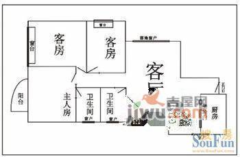 晏园凤凰汇3室1厅1卫户型图