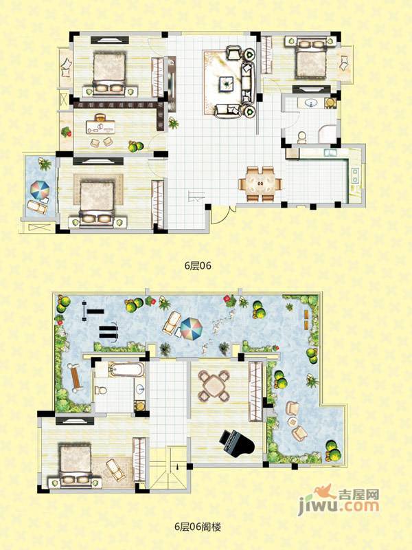 四季绿苑5室3厅3卫201.4㎡户型图