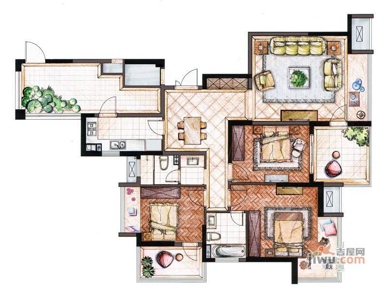 大唐世纪豪庭5室2厅2卫148㎡户型图