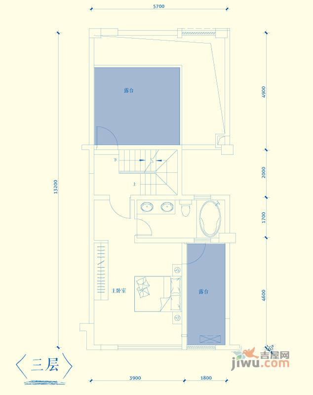 金地扑满花园2室2厅3卫161.9㎡户型图