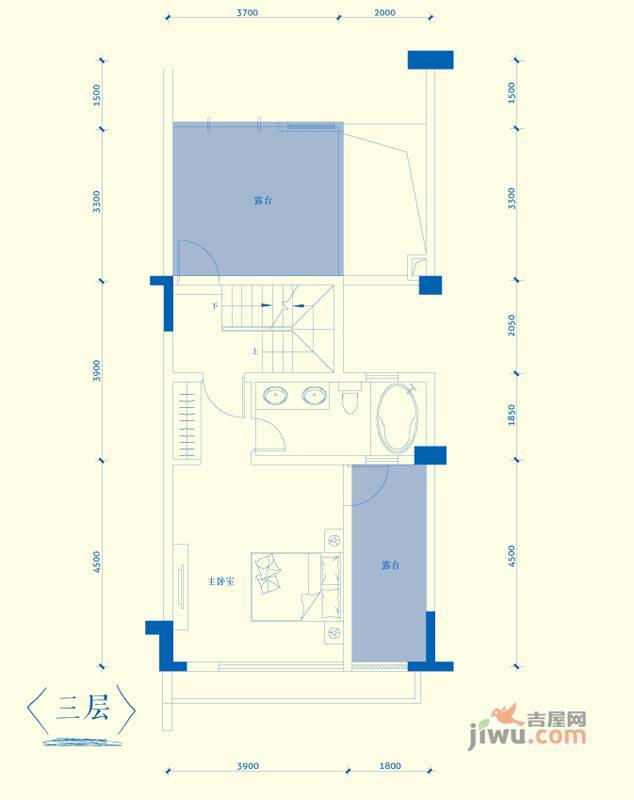 金地扑满花园3室2厅3卫142.5㎡户型图