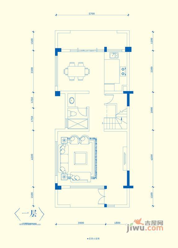 金地扑满花园2室2厅3卫158㎡户型图