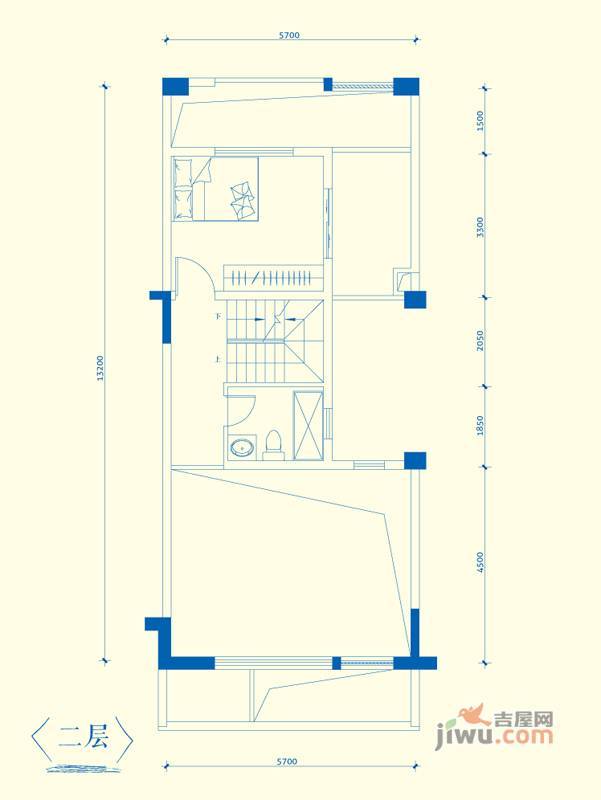 金地扑满花园2室2厅3卫161.9㎡户型图