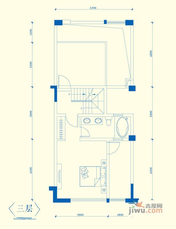 金地扑满花园2室2厅3卫161.9㎡户型图