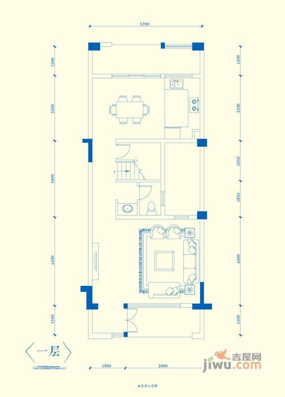 金地扑满花园2室2厅3卫161.9㎡户型图