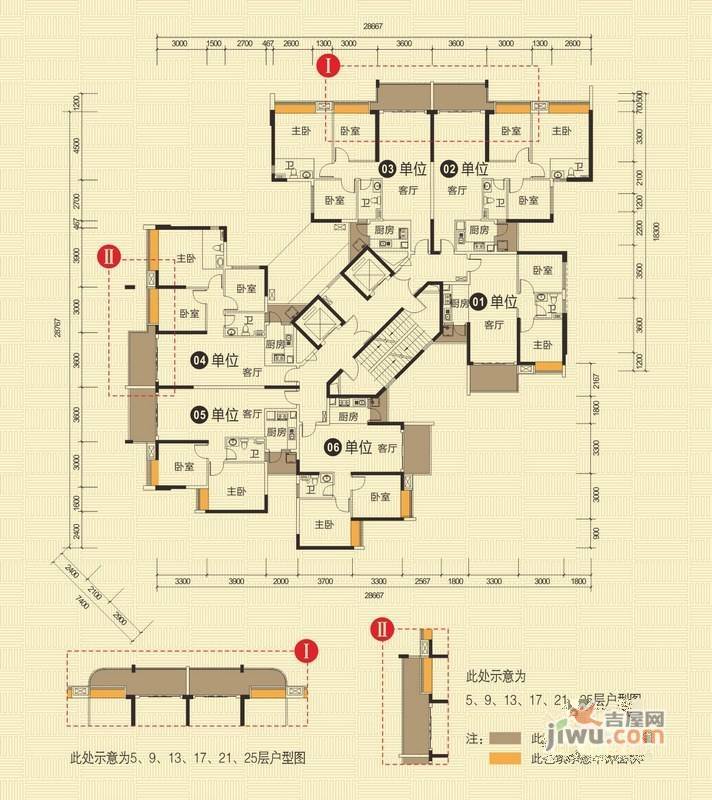 锦盛恒富得3室2厅2卫101.5㎡户型图