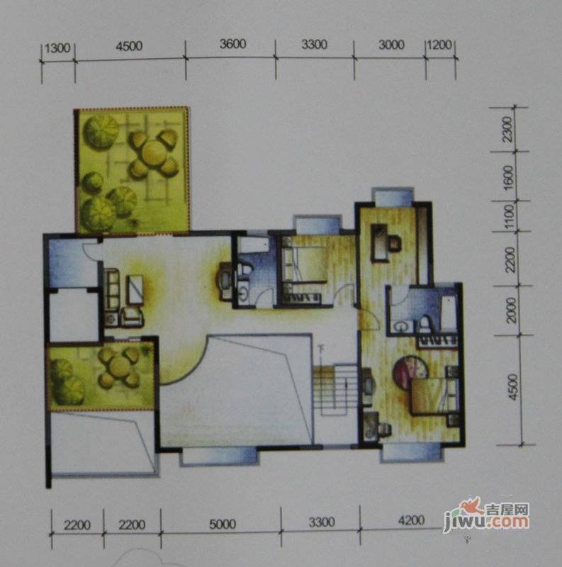 岭南世家一期2室1厅2卫300.6㎡户型图