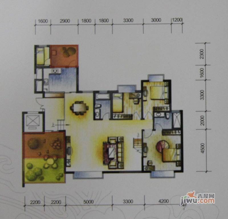 岭南世家一期4室2厅1卫300.6㎡户型图