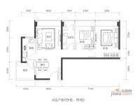 中海富华里2室2厅1卫89.8㎡户型图
