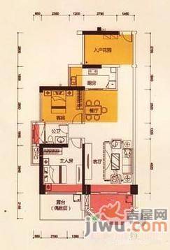 御景国际2室2厅1卫82㎡户型图