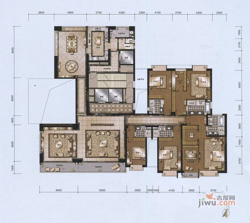 中海银海湾5室3厅5卫500㎡户型图