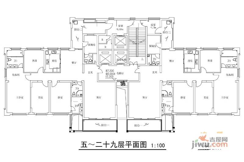 融景湾4室2厅4卫226.5㎡户型图