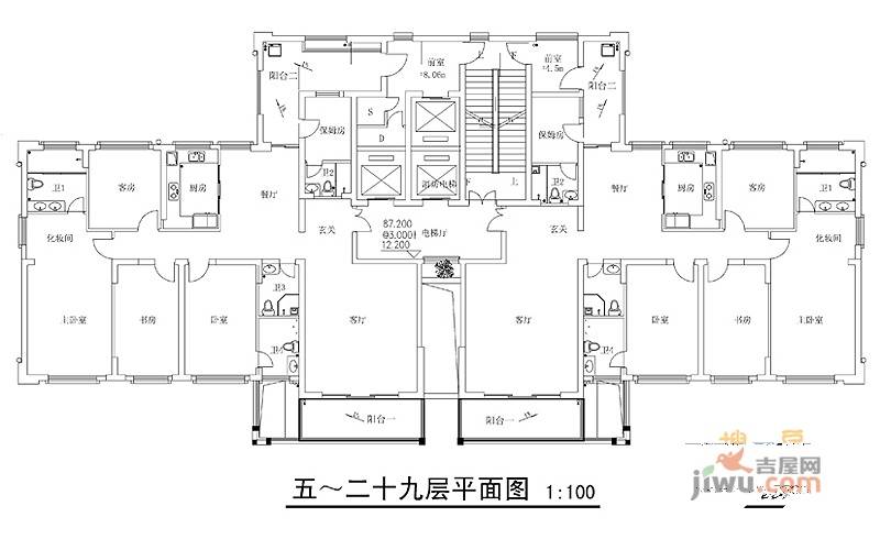 融景湾4室2厅4卫225.2㎡户型图