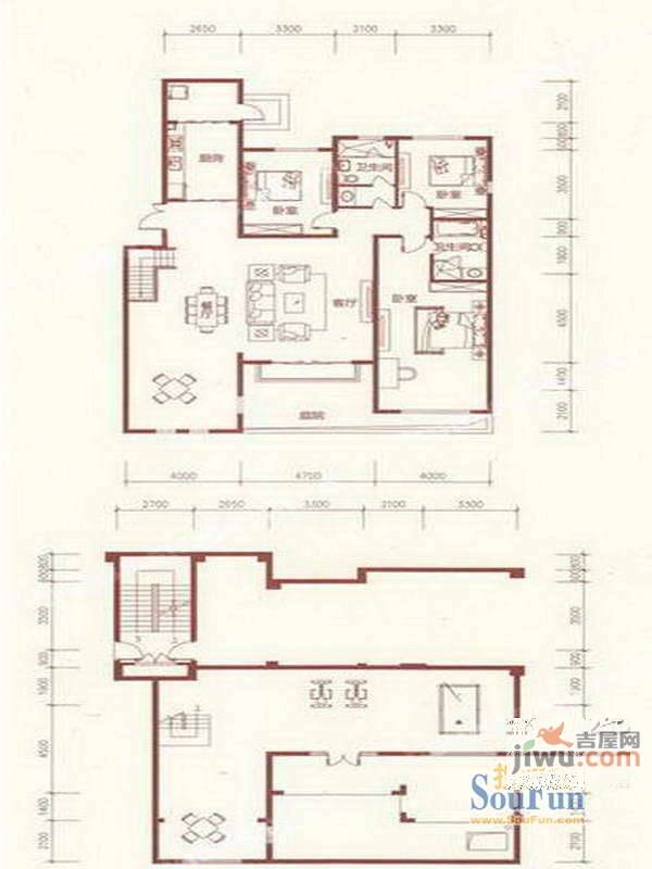 皇冠壹品3室2厅2卫281㎡户型图