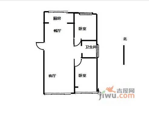 仁和宜佳公寓2室2厅1卫户型图