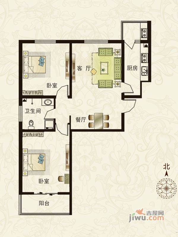 北城枫景3室2厅2卫146㎡户型图