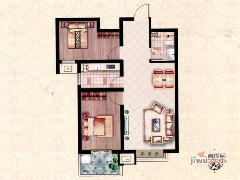 保定领秀紫晶城b1户型图_首付金额_2室2厅2卫_86.3平米 吉屋网