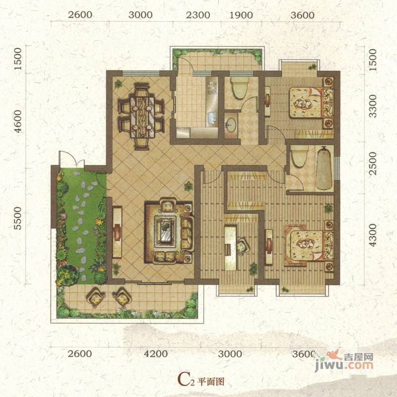 乐仙小镇3室2厅2卫138㎡户型图