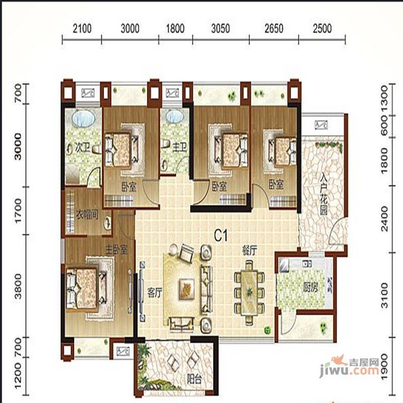 锦绣东城2室1厅1卫78㎡户型图