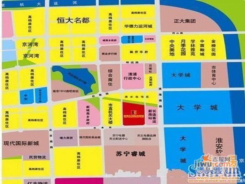淮安苏宁睿城位置交通图