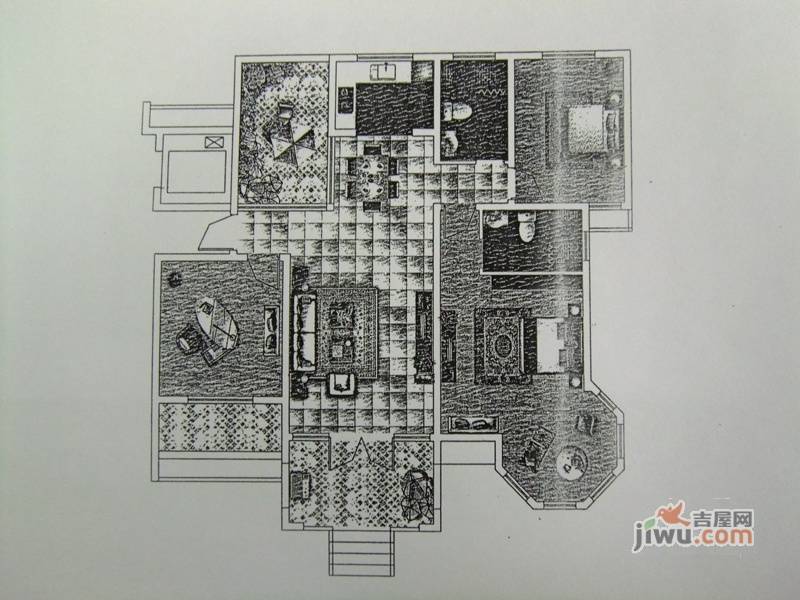 东湖怡景苑3室2厅2卫108㎡户型图