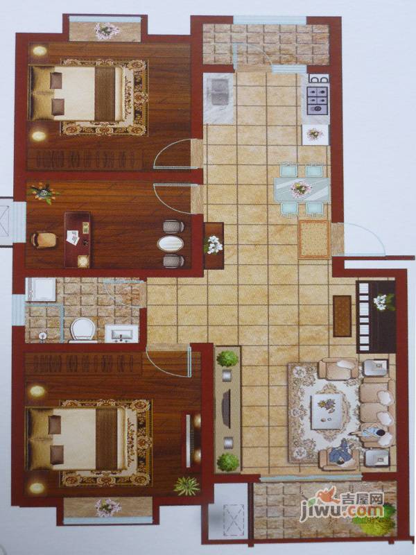 香缇豪庭3室0厅1卫110㎡户型图