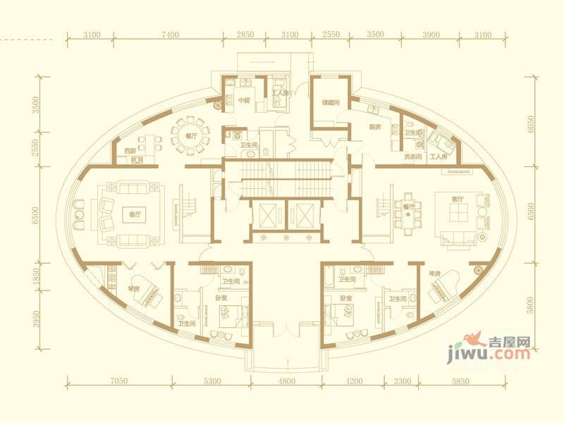 水岸小镇普通住宅360㎡户型图