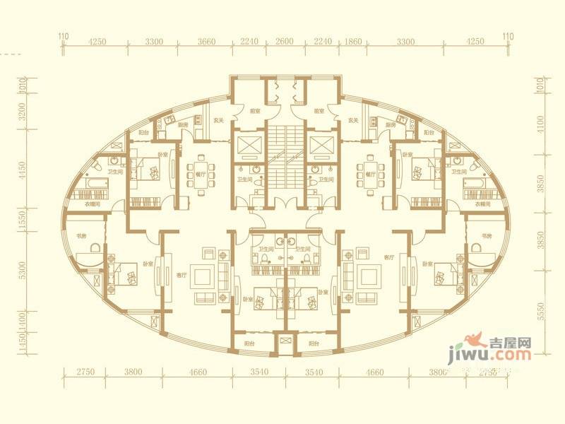 水岸小镇普通住宅205㎡户型图