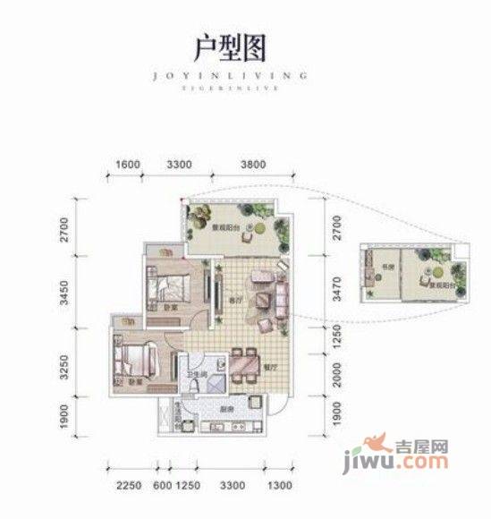 英郦庄园·曼城2室2厅1卫83.1㎡户型图