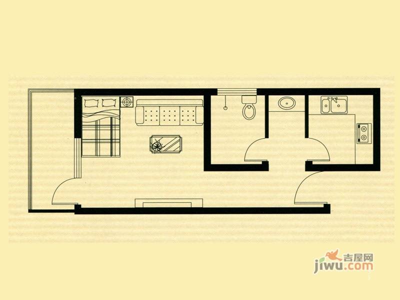 中迈书香苑1室0厅1卫45㎡户型图